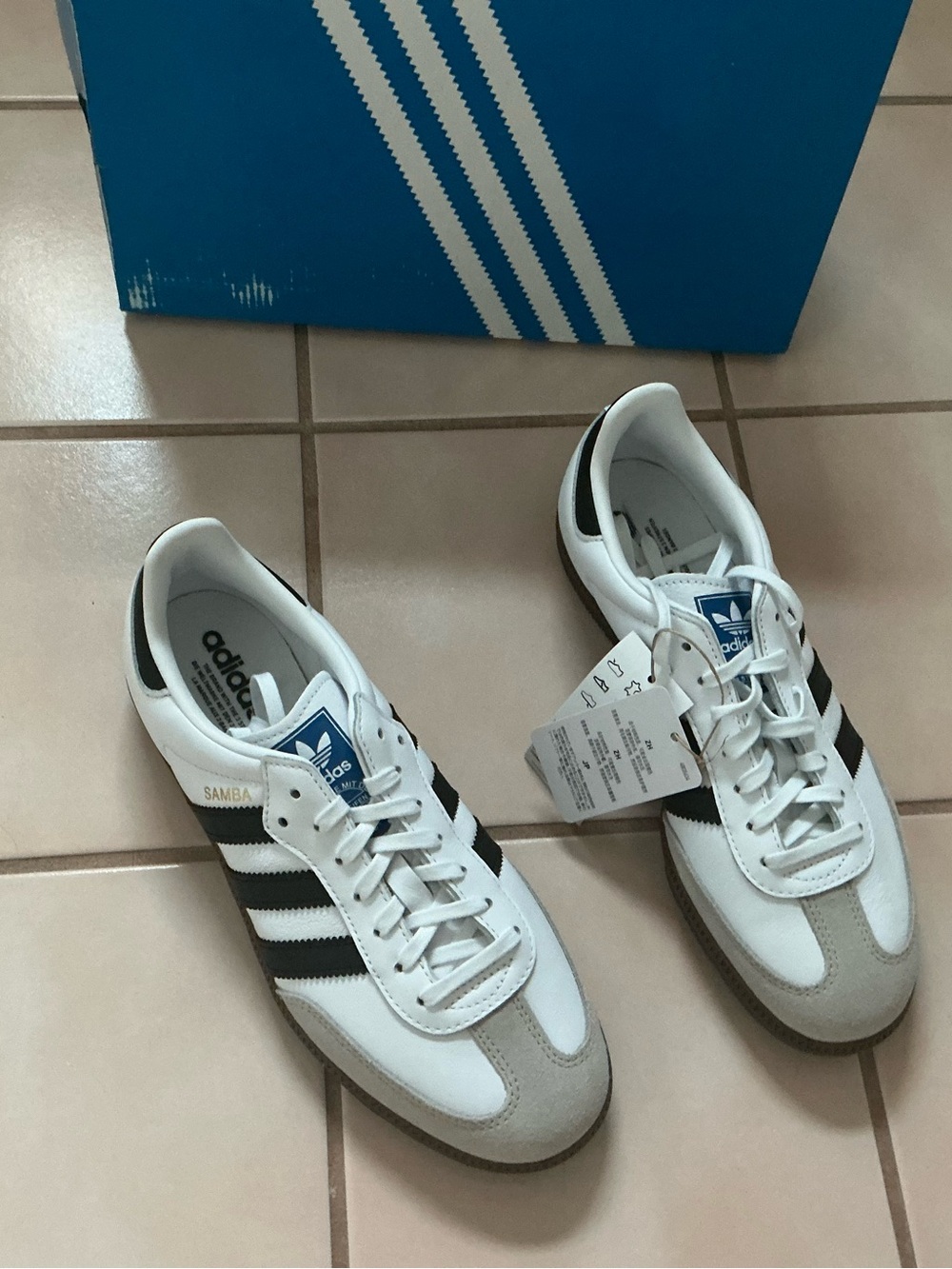 Adidas Samba OG Athletic Shoe - Big Kid - Cloud White / Core Black Sz 7 NIB